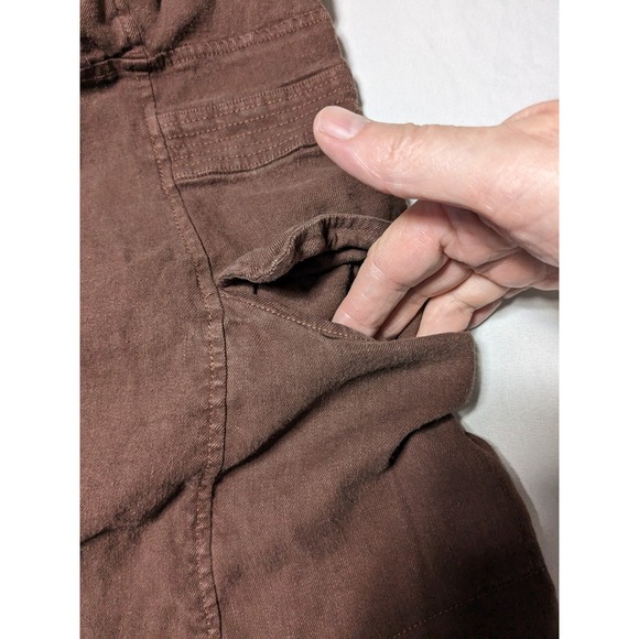 BY ANTHROPOLOGIE Linen Viscose Stretch Brown Cargo Mini Dress - Women 10 - Picture 6 of 10